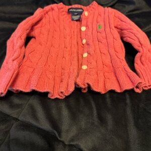 Ralph Lauren Kids Coral Cable Knit Cardigan - Bin 14